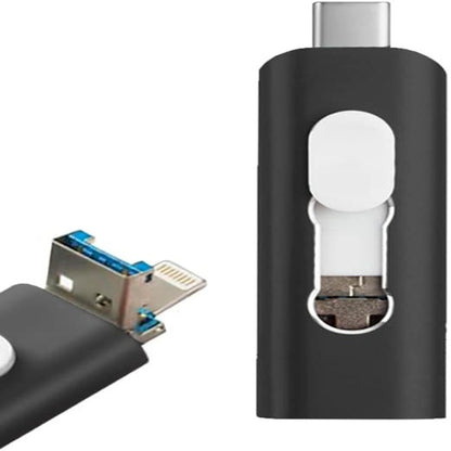 Pen Drive USB x32 GB Cool (3 En 1) Lightning/Tipo-C/USB Negro