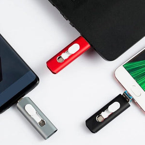 Pen Drive USB x32 GB Cool (3 En 1) Lightning/Tipo-C/USB Negro