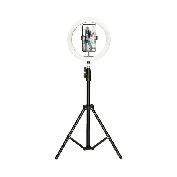 KSIX KIT Studio Live Max /Aro de Luz LED 25 cm + Trípode 1,60 m para Smartphone