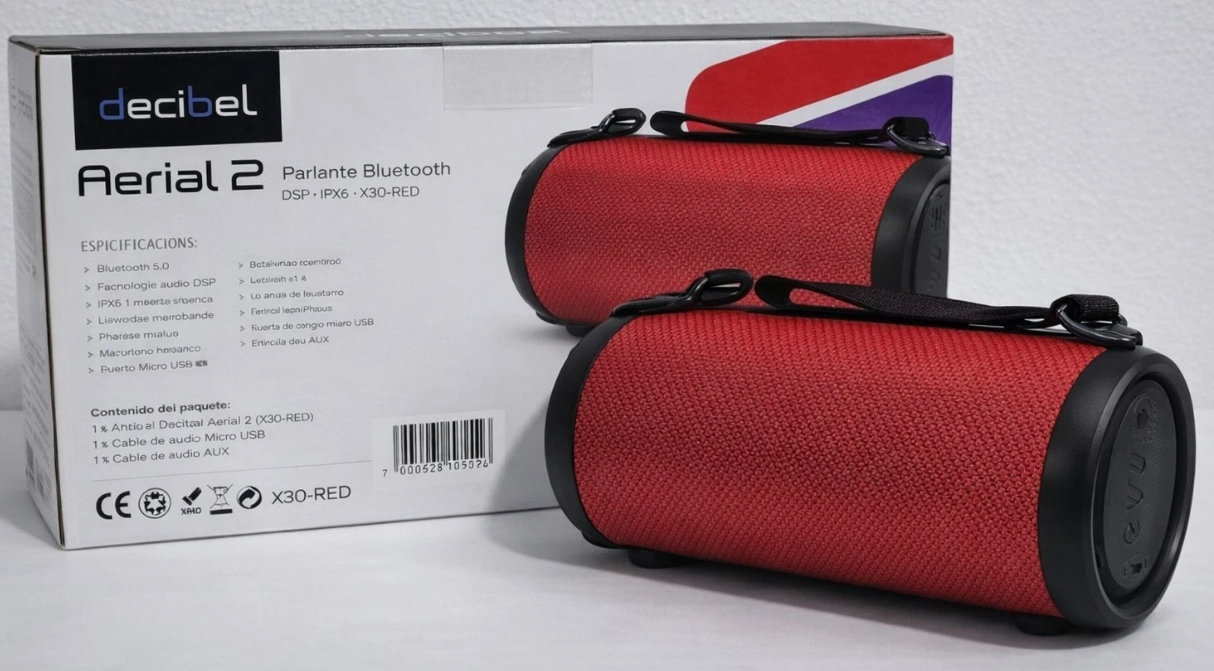 Altavoz Bluetooth Portátil Decibel Aerial 2 – Rojo