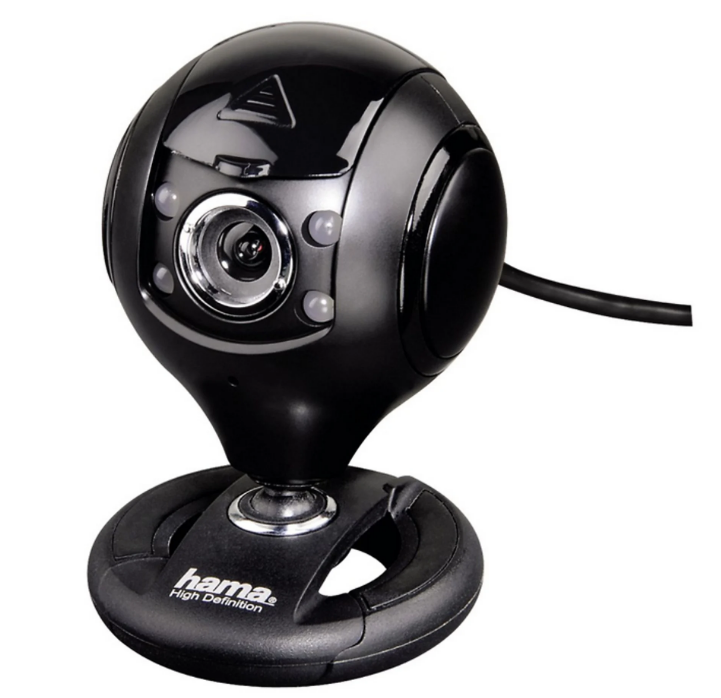 Webcam - Hama 00053950, HD 1280x720p, Para PC y Mac, Micrófono, USB, 360º, Negro