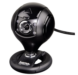 Webcam - Hama 00053950, HD 1280x720p, Para PC y Mac, Micrófono, USB, 360º, Negro