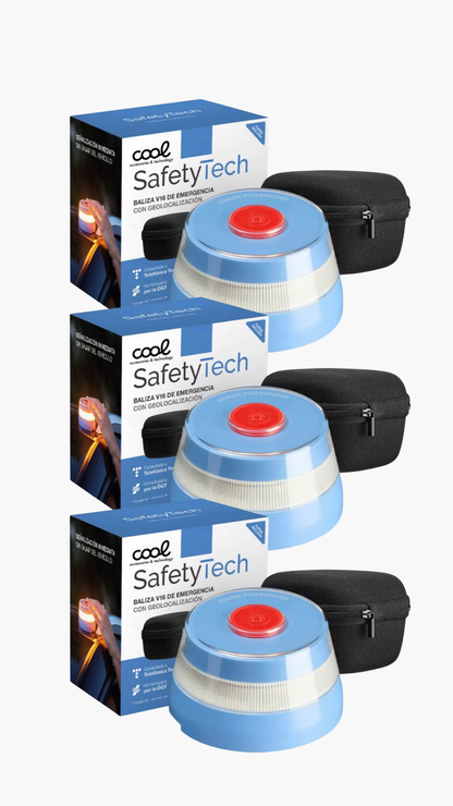 Pack 3 Luz Baliza Conectada (Homologada DGT) COOL Safetytech
