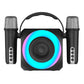 Altavoz Bluetooth Universal Música 6W COOL Mini Karaoke Party + 2 Micrófonos Negro