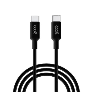 Cable USB Compatible COOL Universal TIPO-C a TIPO-C (1.2 metros) Negro 3 Amp
