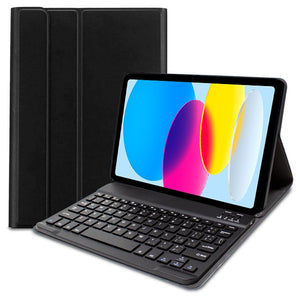 Funda COOL para iPad (2022 / 2024) 10.9 (10 Gen.) / 11 2025 (A16) / 12 2026 Teclado Bluetooth Polipiel Negro