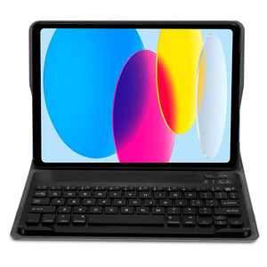 Funda COOL para iPad (2022 / 2024) 10.9 (10 Gen.) / 11 2025 (A16) / 12 2026 Teclado Bluetooth Polipiel Negro