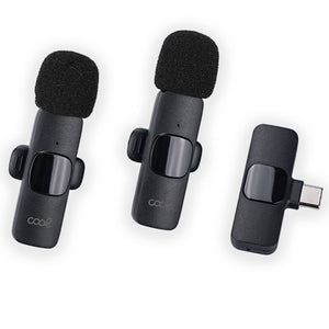 Micrófono Inalámbrico COOL (Pack 2 uds + Adapt. TIPO-C) Universal